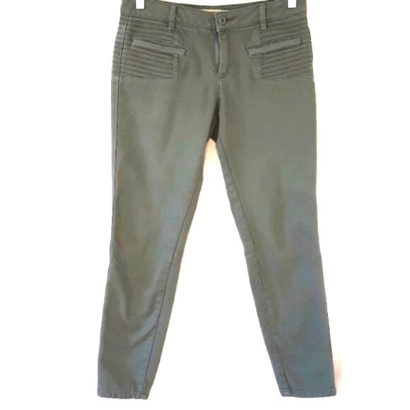 Womens Sz 27 Green Moto Patch Pockets Daughters of the Liberation Jeans - Picture 1 of 13